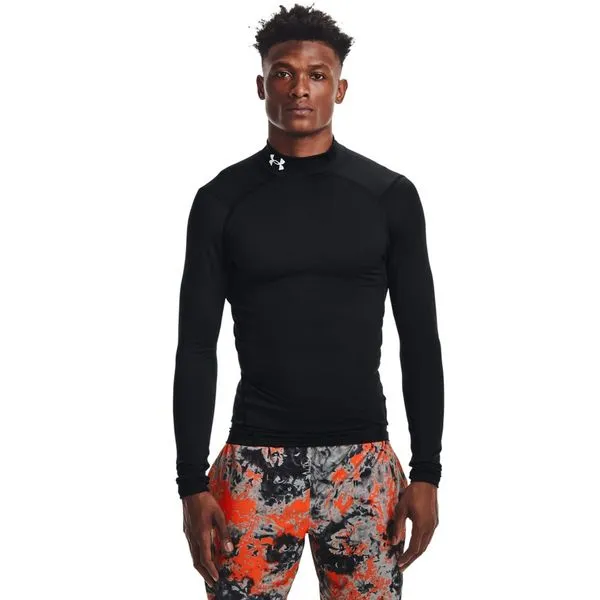 Camiseta Manga Longa de Treino Masculina Under Armour Comp Mock M Preto