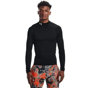 Camiseta Manga Longa de Treino Masculina Under Armour Comp Mock M Preto