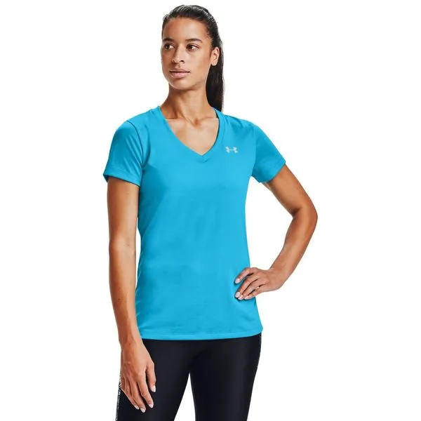 Camiseta de Treino Feminina Tech Short Sleeve V Neck Under Armour M Azul
