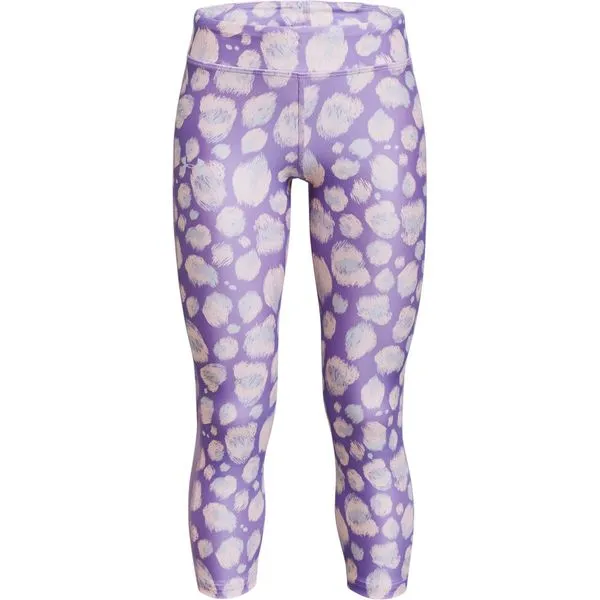Calça Legging Capri Infantil Under Armour HG Printed Ankle Crop 12 Roxo