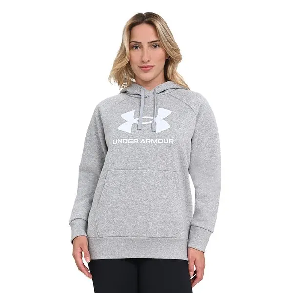 Moletom de Treino Feminino Under Armour Rival Fleece Big Logo G Cinza