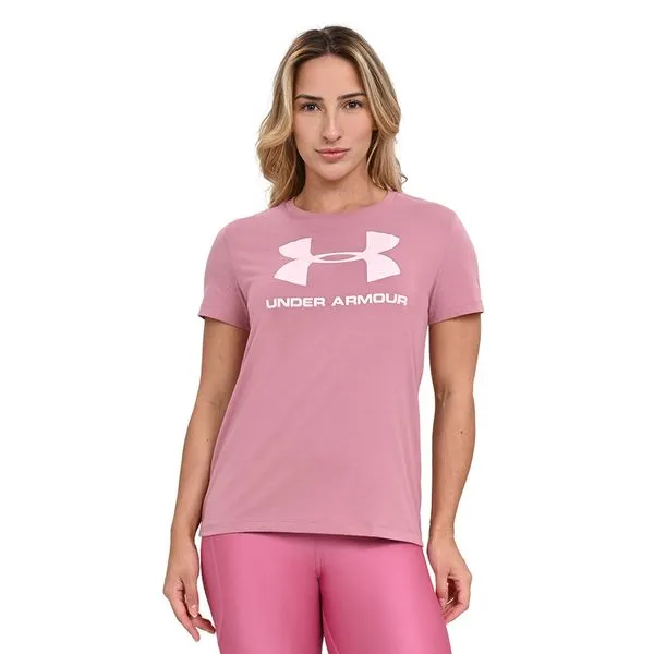Camiseta de Treino Sportstyle Feminina Under Armour Live 2GG Rosa