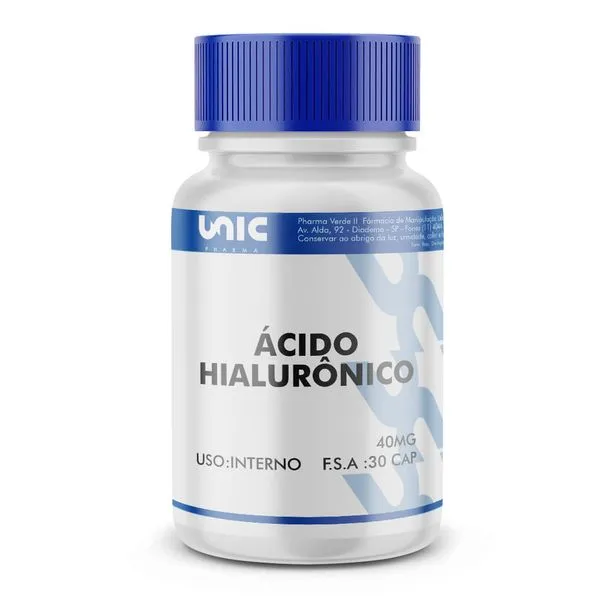Ácido hialurônico 40mg 30 Cápsulas