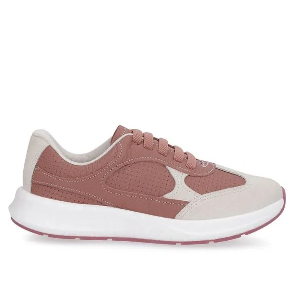 Tênis Rosa Couro Cadarço Elástico 38