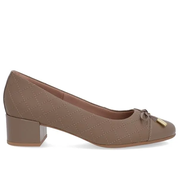 Scarpin Marrom Couro Matelassê 36