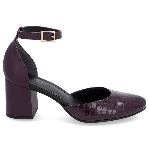 Sapato Boneca Salto Bloco Verniz Roxo 33