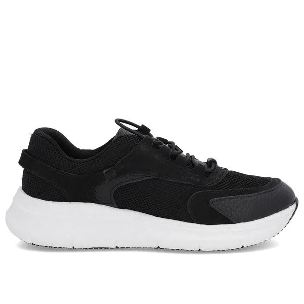 Tênis Preto Couro Cadarço Elástico 39