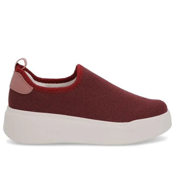 Tênis Vermelho Tecido Sola Alta 35