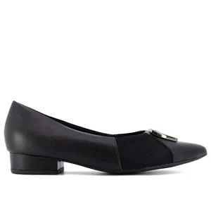 Scarpin Couro Preto Bico Fino 37