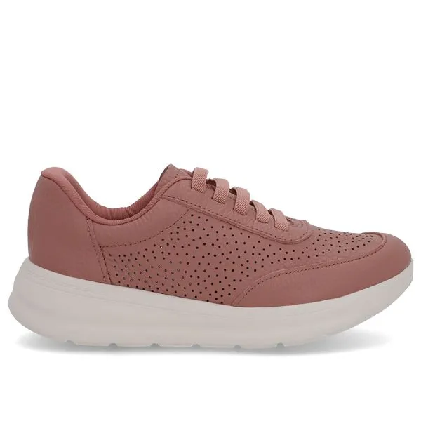 Tênis Urbano Rosa Couro Furos 36