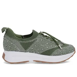 Tênis Cadarço Verde Tricot Strass 34