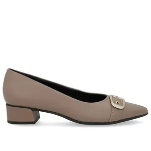 Scarpin Marrom Fendi Couro Bico Fino Fivela 37