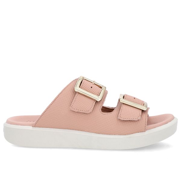 Tamanco Plataforma Couro Rosa Fivela 40