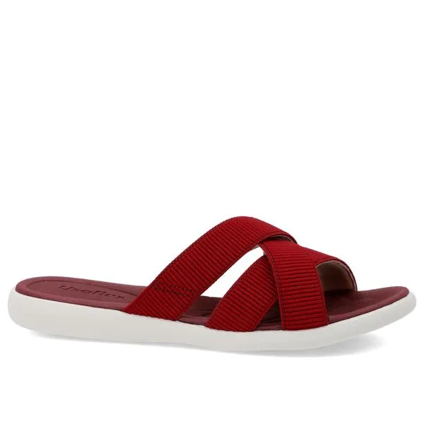 Tamanco Salto Rasteiro Elástico Vermelho 39