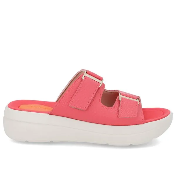 Tamanco Salto Plataforma Couro Vermelho Fivela 38