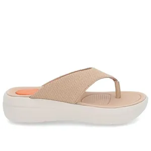 Chinelo Básico Couro Bege Liso 37