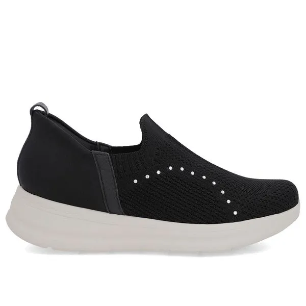 Tênis Preto Tricot Strass 35