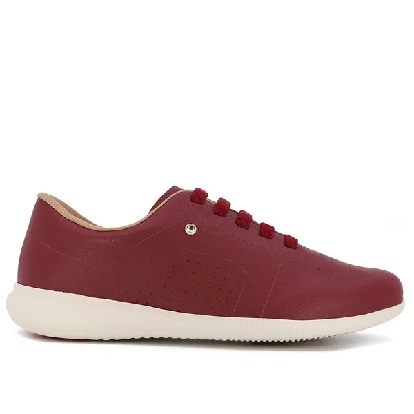 Tênis Casual Vermelho Couro Detalhe Laser 33