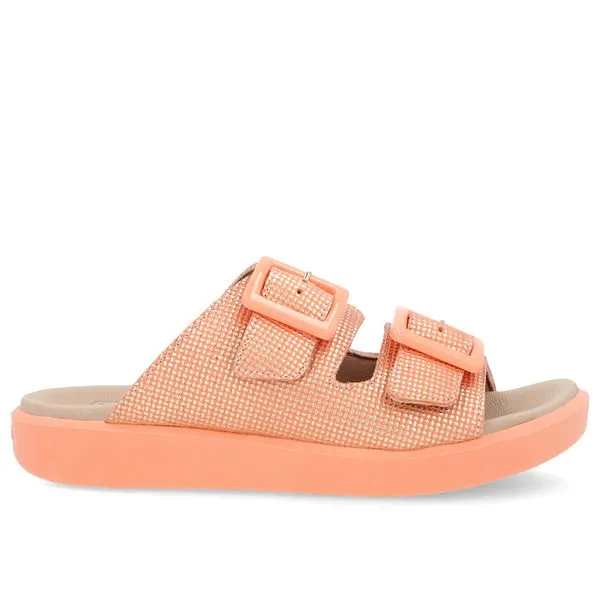 Tamanco Plataforma Couro Laranja Fivela 37
