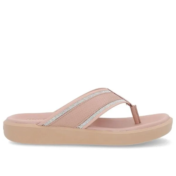 Chinelo Plataforma Couro Rosa Detalhe Brilho 34