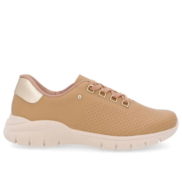 Tênis Casual Marrom Couro Detalhe Strass 33