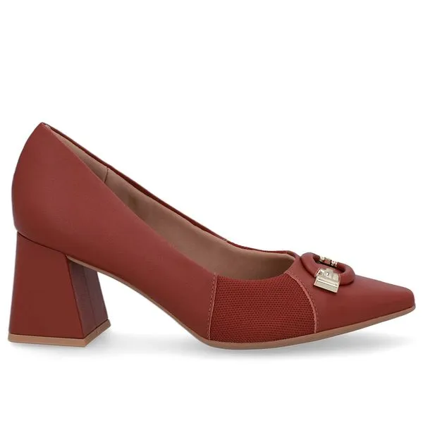 Scarpin Marrom Terracota Couro Liso 40
