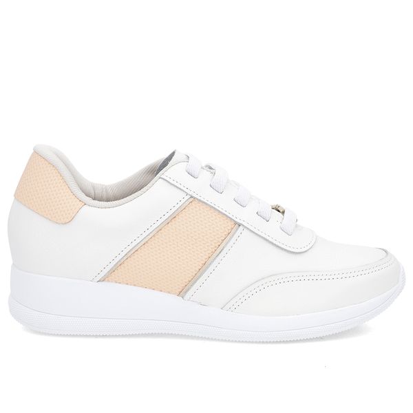 Tênis Branco Couro Detalhe Laranja 39