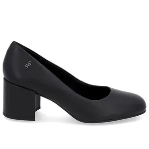 Scarpin Básico Couro Preto Bico Quadrado 36