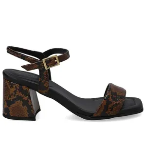 Sandália Salto Bloco Tira Animal Print 36