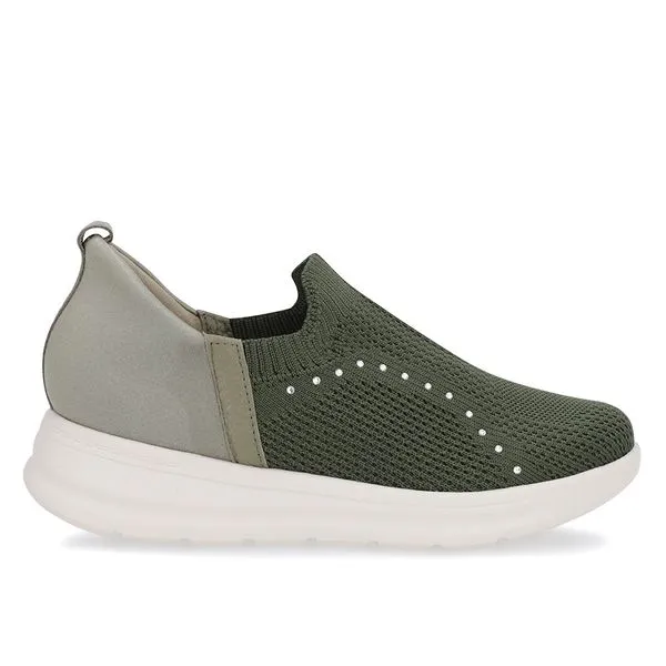Tênis Verde Tricot Strass 38