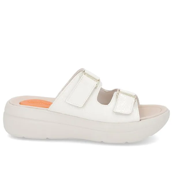 Tamanco Salto Plataforma Couro Verniz Off-White Fivela 34