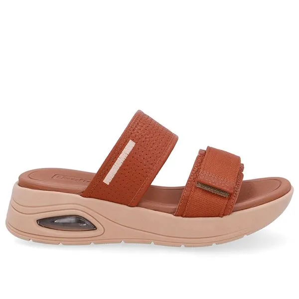 Tamanco Salto Plataforma Couro Marrom Fecho-Flex 36