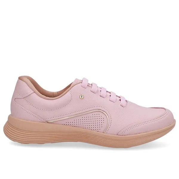 Tênis Rosa Couro Cadarço Elástico 39
