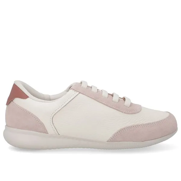 Tênis Branco Marfim Couro Detalhe Rosa Vintage 37