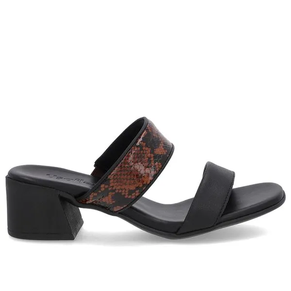 Tamanco Animal Print Salto Bloco Tiras 35