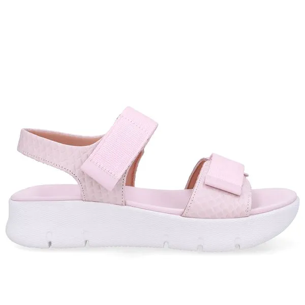 Sandália Salto Plataforma Couro Rosa Duas Tiras 34