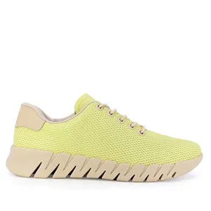 Tênis Básico Couro Amarelo 34