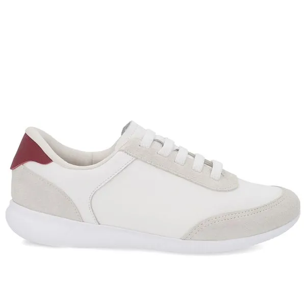 Tênis Branco Couro Detalhe Vermelho 33