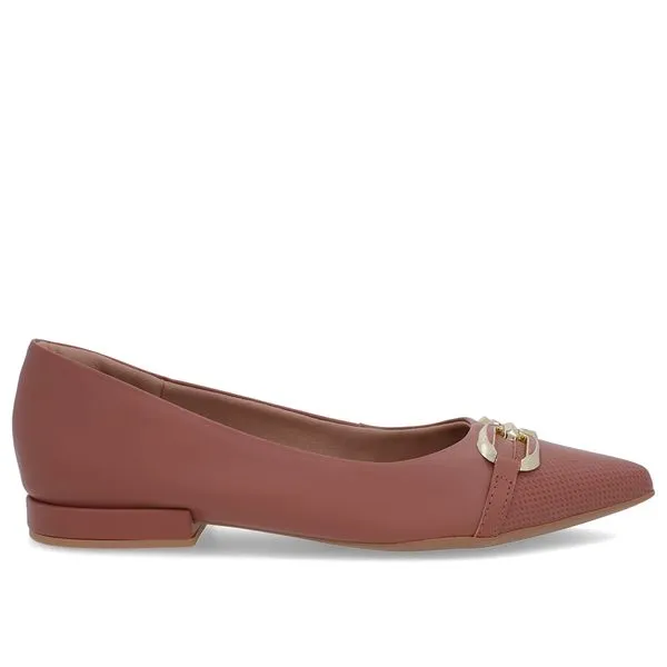 Sapatilha Rosa Couro Bico Fino 34