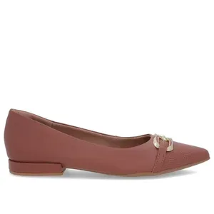 Sapatilha Rosa Couro Bico Fino 34