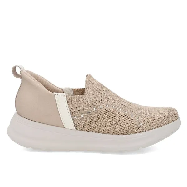 Tênis Branco Marfim Tricot Strass 34