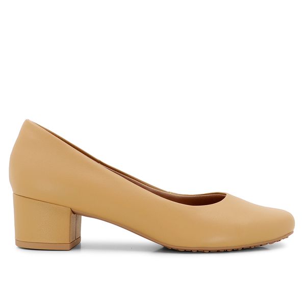 Scarpin Marrom Salto Bloco Couro 33