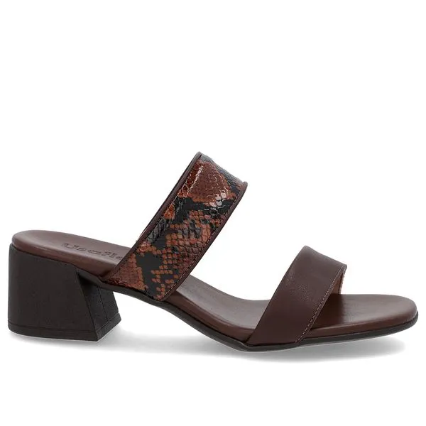 Tamanco Animal Print Salto Bloco Tiras 38