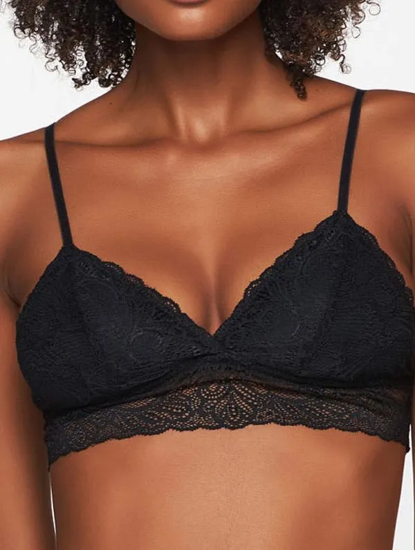 Top Leve Pelle Com Renda PRETO P