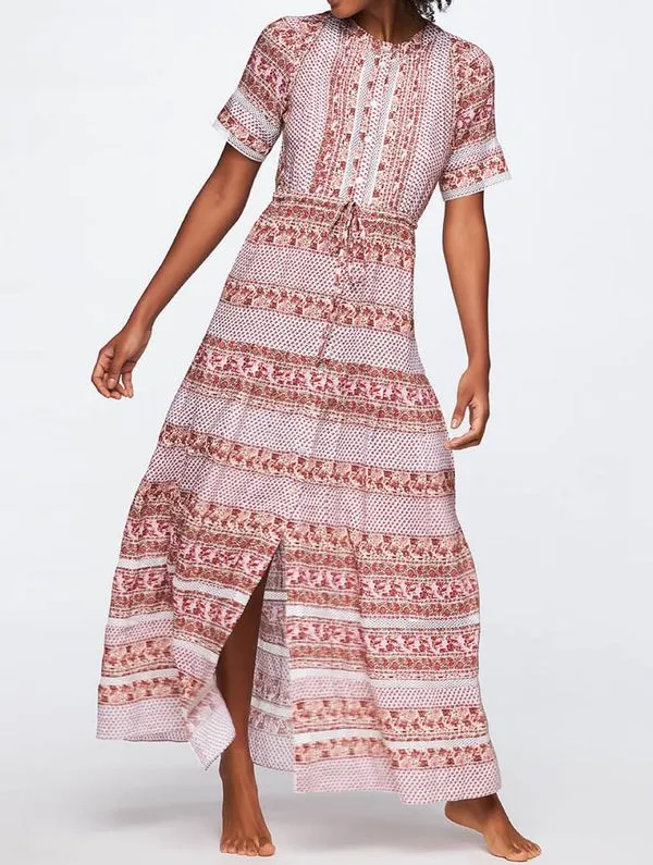 Vestido Longo Estampado Jardim BAROLO P