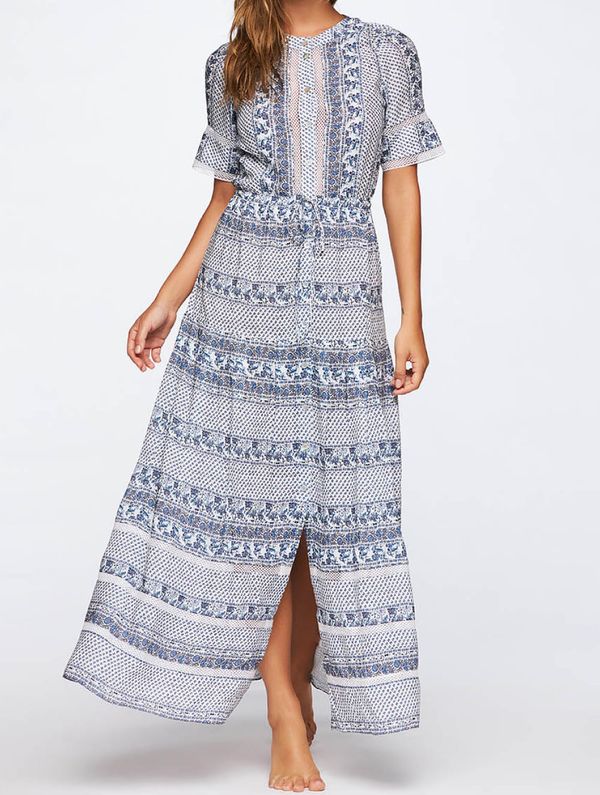 Vestido Longo Estampado Jardim MARITIMO G