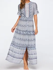 Vestido Longo Estampado Jardim MARITIMO G