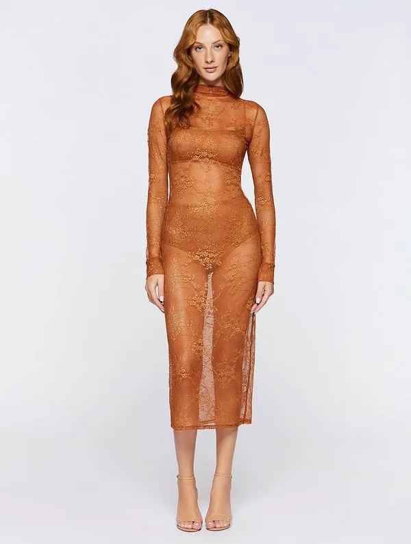 Vestido Midi Noir CONHAQUE G