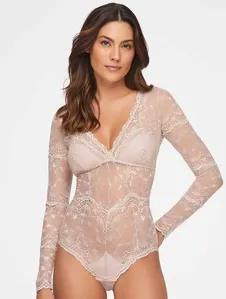 Body Manga Longa com Bojo Removível Pétala ECOLOVE P