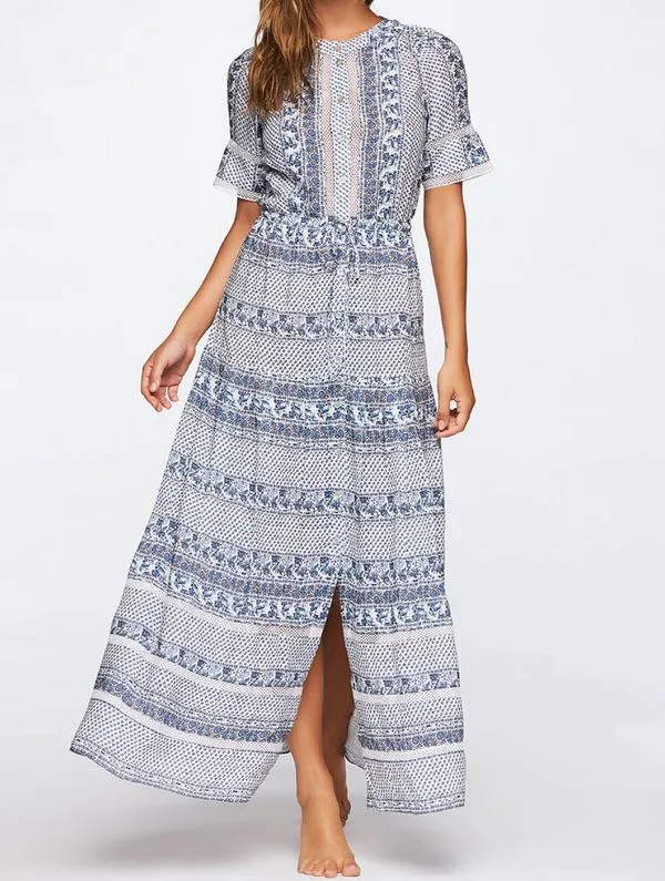 Vestido Longo Estampado Jardim MARITIMO P